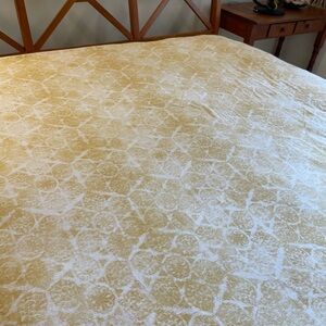 Cheerful KING cotton duvet cover, yellow and white